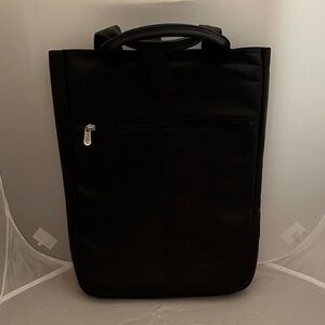 Piel Black Leather Laptop Bag